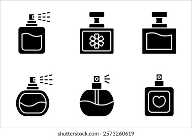 perfume icon set, on a white background.