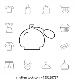 perfume Icon. Set of Shopping element. Premium quality graphic design. Signs, outline symbols collection, simple thin line icon for websites, web design, mobile app, info graphics on white background