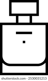 Icono de perfume. Diseño de estilo lineal delgado aislado sobre fondo blanco