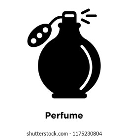 Perfume icon vector isolated on white background, logo concept of Perfume sign on transparent background, filled black symbol