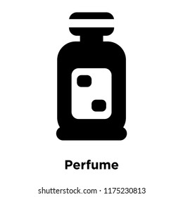 Perfume icon vector isolated on white background, logo concept of Perfume sign on transparent background, filled black symbol