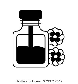 Icono de perfume con fondo blanco Vector Ilustración de stock