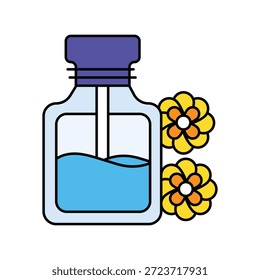 Icono de perfume con fondo blanco Vector Ilustración de stock
