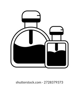 Parfüm-Symbol mit weißem Hintergrund, Vektorgrafik