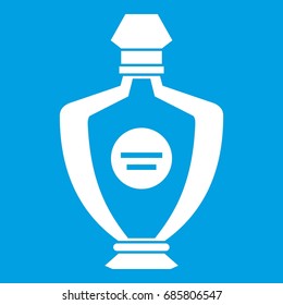 Perfume icon white isolated on blue background vector illustration