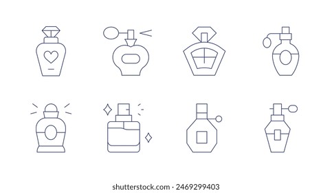 Perfume icons. Editable stroke. Containing woman, fragance, fragrance, perfume.