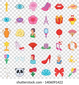 Perfume icons set. Cartoon style of 36 perfume vector icons for web for any design