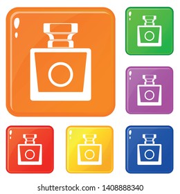 Perfume icons set collection vector 6 color isolated on white background