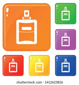 Perfume icons set collection vector 6 color isolated on white background