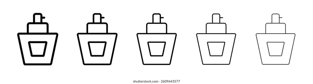 Perfume icons vectors set in different stroke lines