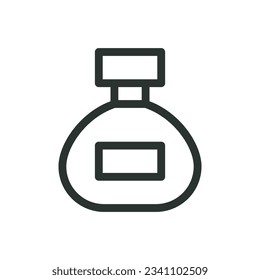 Icono de perfume aislado, icono del vector del frasco de perfume con trazo editable
