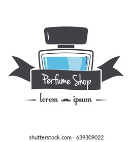 perfume isolated logotype template on white background