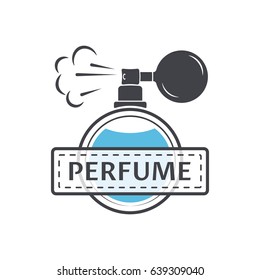 perfume isolated logotype template on white background