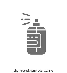 Perfume jar, fragrance bottle grey icon. Isolated on white background