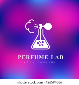 Perfume lab logo template design. Vector illustration.