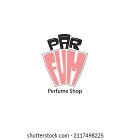 Perfume lettering in French vector illustration . Creative logo for perfume store.