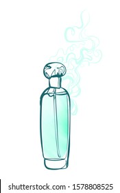 perfume line art sketch outline isolated design element cosmetics vector