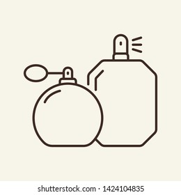 Perfume line icon. Bottle, flacon, spray. Beauty care concept. Vector illustration can be used for topics like fragrance, scent, perfumery