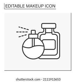  Perfume line icon. Fragrant liquid for good smelling.Makeup concept. Isolated vector illustration. Editable stroke