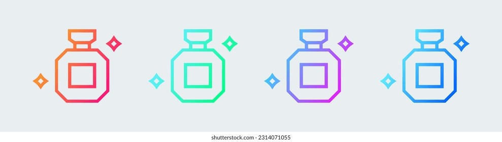 Perfume line icon in gradient colors. Bottle signs vector illustration.