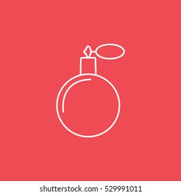 Perfume Line Icon On Red Background