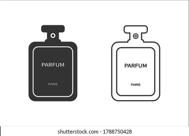 Perfume line icon set, vector flat design on white