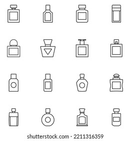 Vector de conjunto de iconos de línea Perfume