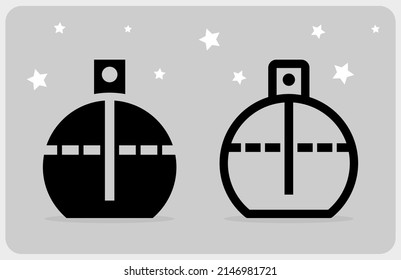 Perfume line and silhouette icon. Vector pressure spray bottle perfume in vector illustration.