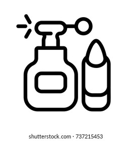 perfume and lipstick flat icon