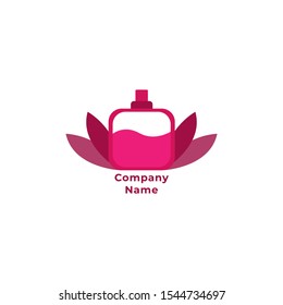 perfume logo design. bottle perfume. Purple perfume logo design for your business. floral perfume logo