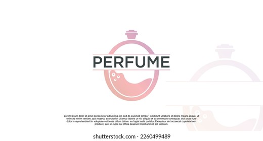 Perfume logo design with creative concept Premium Vector