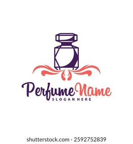 Perfume logo design vector illustration. Perfume logo concept template
