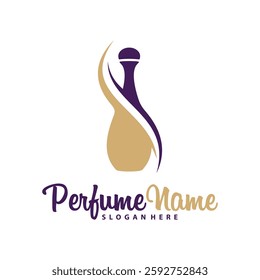 Perfume logo design vector illustration. Perfume logo concept template