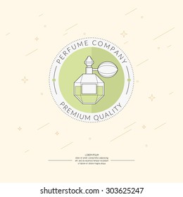 Perfume logo. Elements and icons for cards, illustration, poster and web design.