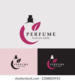 Perfume logo image fragance cosmetic shop and business vector