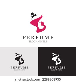 Perfume logo image fragance cosmetic shop and business vector