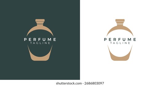 Logotipo de perfume con diseño de Vector de idea de concepto creativo de lujo