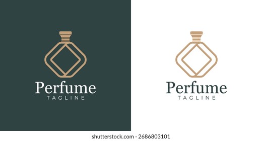 Logotipo de perfume con diseño de Vector de idea de concepto creativo de lujo