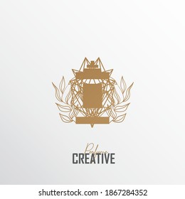 a perfume logo, premium and exclusive, with a blend of nature and luxury