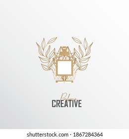 a perfume logo, premium and exclusive, with a blend of nature and luxury
