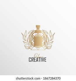 a perfume logo, premium and exclusive, with a blend of nature and luxury