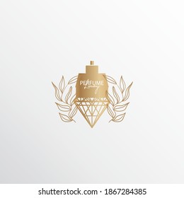 un logotipo de perfume, premium y exclusivo, con una mezcla de naturaleza y lujo