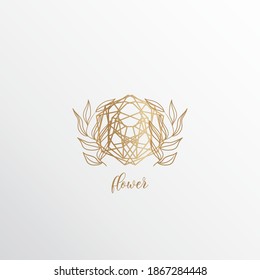 a perfume logo, premium and exclusive, with a blend of nature and luxury