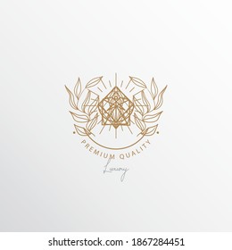 a perfume logo, premium and exclusive, with a blend of nature and luxury