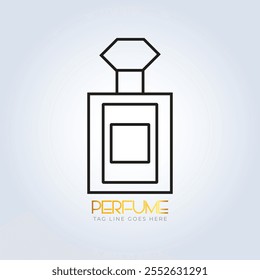 logo de perfume, tienda de perfumes, perfume de lujo, color marrón, botella, perfume elegante, logo de attar, logotipo creativo, fondo de plata