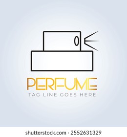 logotipo de perfume, tienda de perfumes, perfume de lujo, logotipo de la línea, botella, perfume elegante, logotipo del attar, logotipo creativo, aerosol, fondo de plata