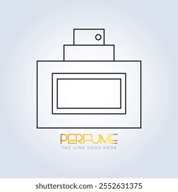 logotipo de perfume, tienda de perfumes, perfume de lujo, logotipo de la línea, botella, perfume elegante, logotipo del attar, logotipo creativo, fondo de plata