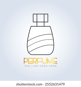 logotipo de perfume, tienda de perfumes, perfume de lujo, logotipo de la línea, botella, perfume elegante, logotipo del attar, logotipo creativo, aerosol, fondo de plata