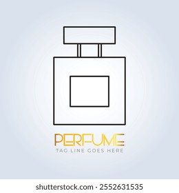 logotipo de perfume, tienda de perfumes, perfume de lujo, logotipos de línea, botella, perfume elegante, logotipo de attar, logotipo creativo, aerosol, fondo de plata