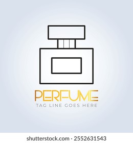 logotipo de perfume, loja de perfume, perfume de luxo, logotipo de linha, frasco pequeno, perfume elegante, logotipo de attar, logotipo criativo, spray, fundo de prata